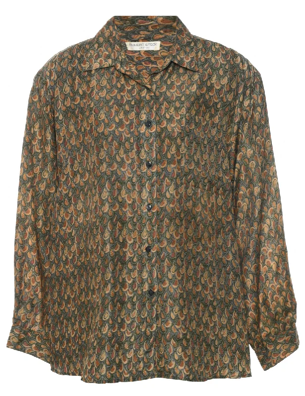 Multi-colour Silk Blouse - L Australian Beach