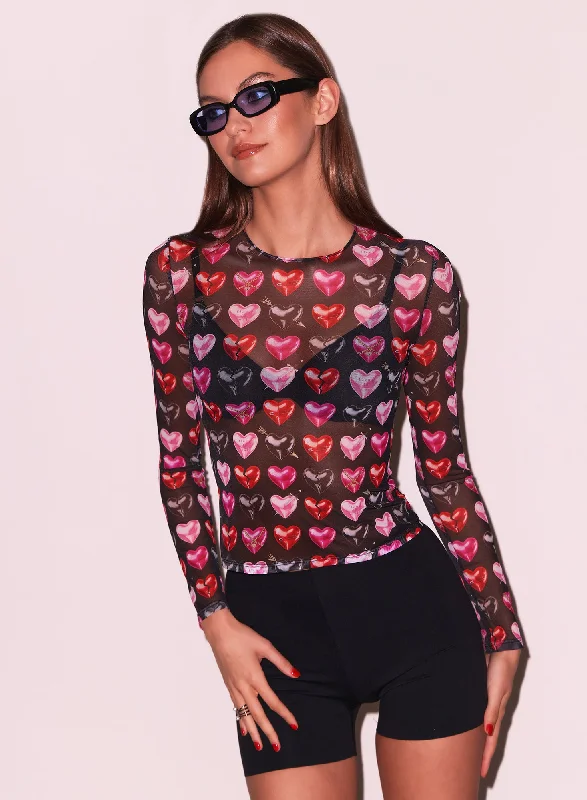 Heartbreaker Long Sleeve Top Luxurious Women's High -  end