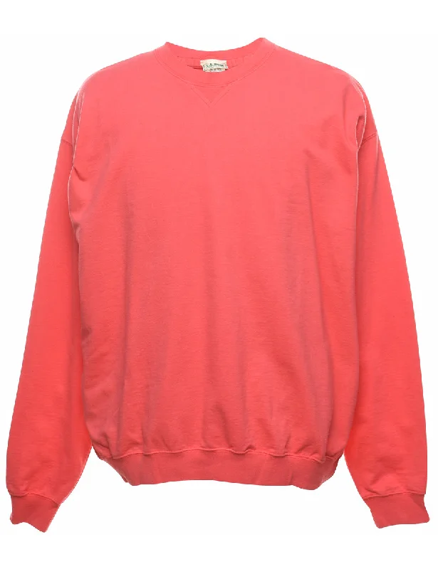 L.L. Bean Plain Salmon Pink Sweatshirt - XL Relaxed Women's Beachy