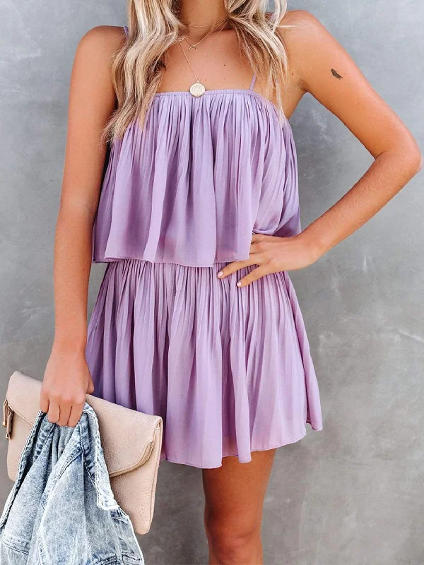Ruched Spaghetti Strap Romper Scandinavian