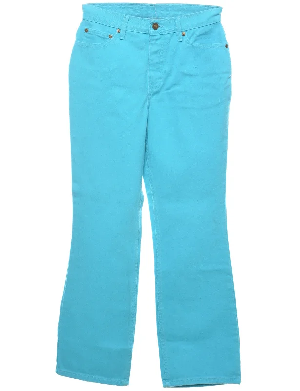 Bright Aqua Blue Jeans - W27 L28 Gym