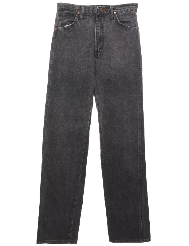 Black Distressed Wrangler Mid-Rise Jeans - W26 L32 garde