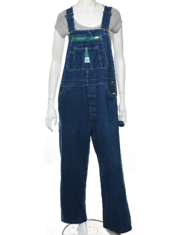 Dark Wash Dungarees - W36 L26 Cool Women's Distressed