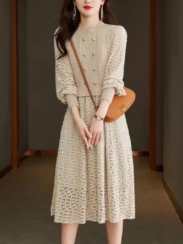 Mariana Vintage Hollow out Midi Dress Dapper Women's 1920S