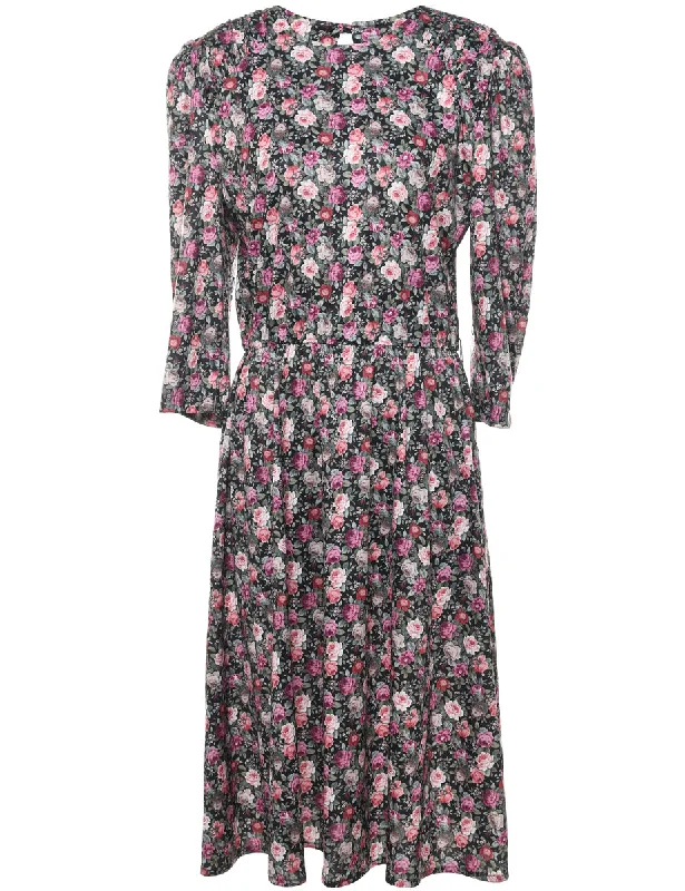 Floral Print Dress - L Compression