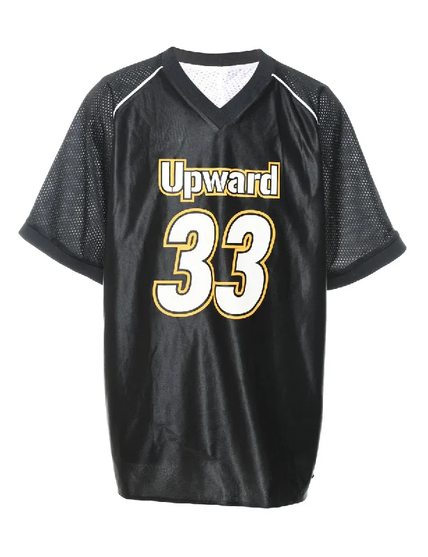 Black & Yellow Nylon Upward33 Sports Top - L Hip Women's Retro