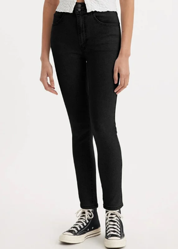 Women's Plain Skinny Jeans,Black Unique Women's Upcycled