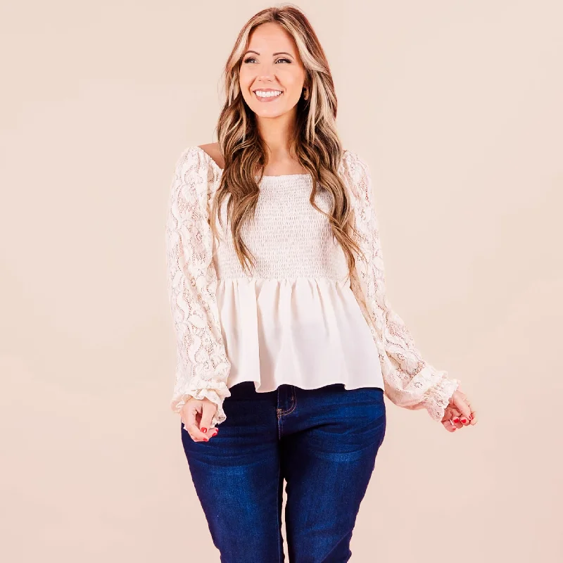 Dear Future Me Babydoll Top, Beige Monochromatic All - in - one