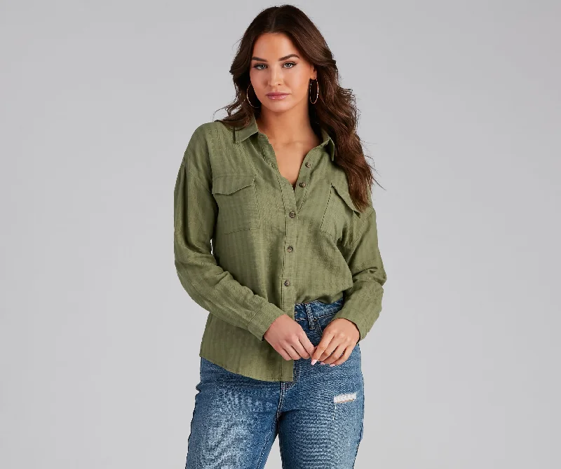Beach Side Button-Front Linen Shirt performance