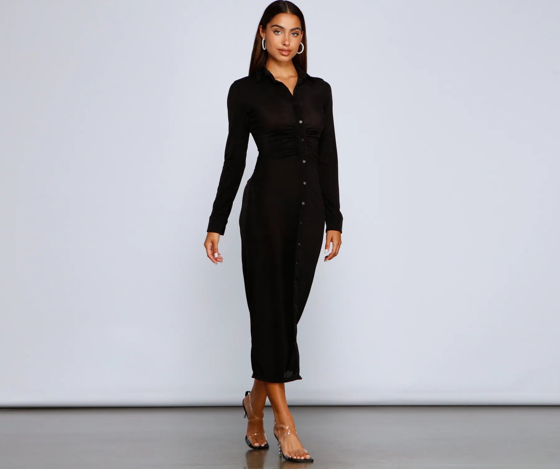 Trendsetting Stunner Slinky Knit Midi Dress Traditional Women's 