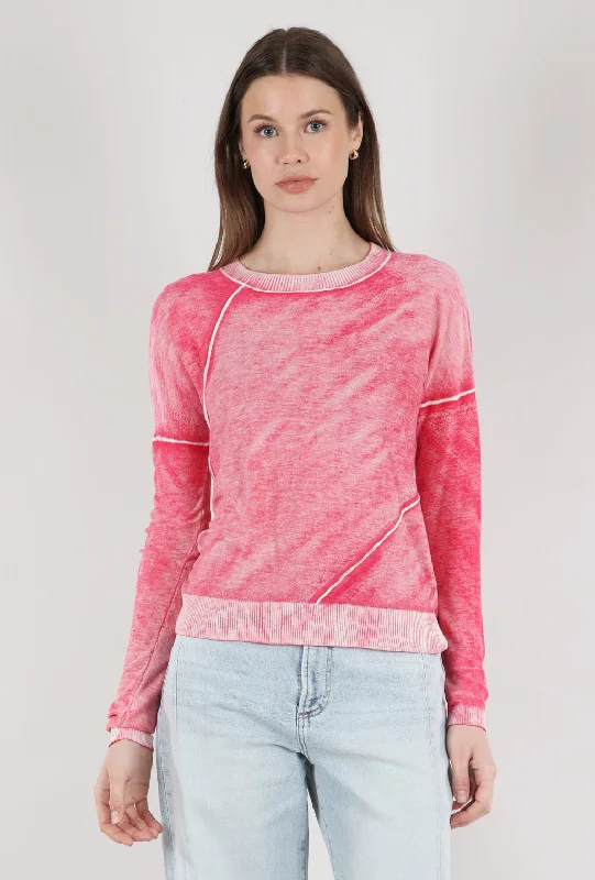 Overdyed Diagonal Seam Top, Pomegranate Contemporary 
