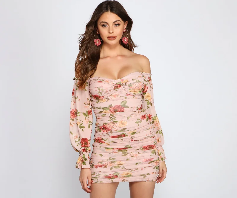 Total Sweetheart Floral Mini Dress Elegant Women's 