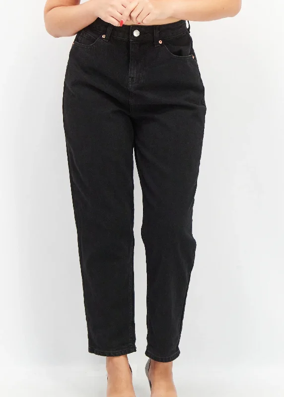 Women's Plain Jeans,Black Sleek Women's 