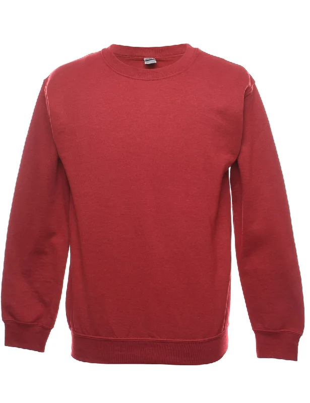 Red Plain Sweatshirt - S Bold Women's Animal Print