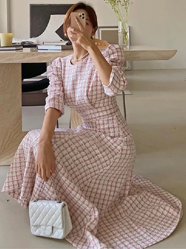 Samaica Elegant Tweed Dress Practical Women's Quick - dry