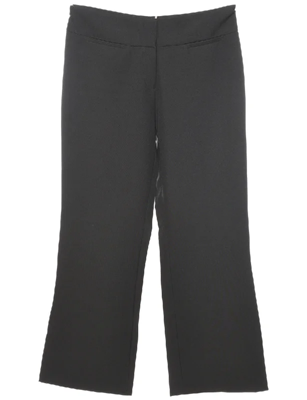 Black Flared Trousers - W35 L31 Relaxed Women's Beachy