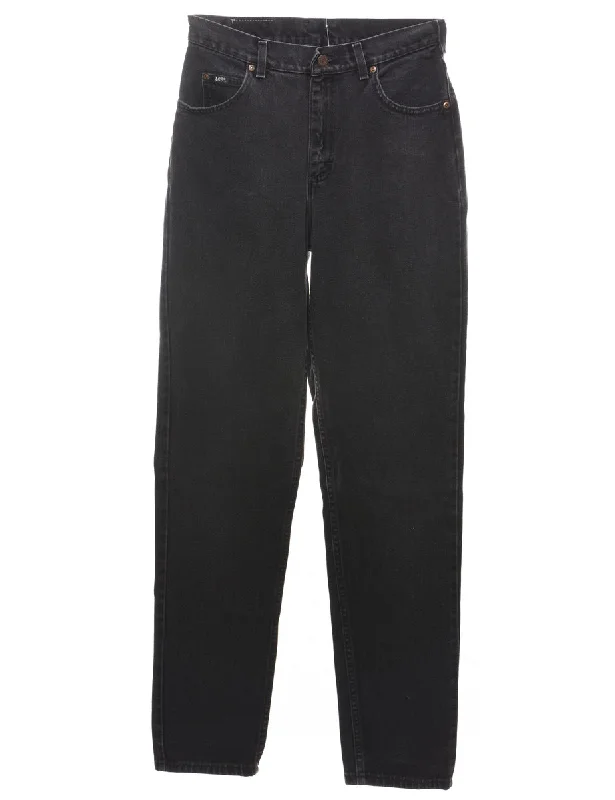 High Waist Black Lee Tapered Jeans - W28 L34 Streetwear Style for 