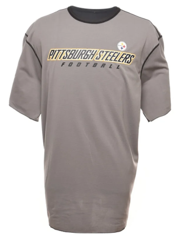 Grey Pittsburgh Steelers Football Sports T-shirt - XL Sleek Women's 