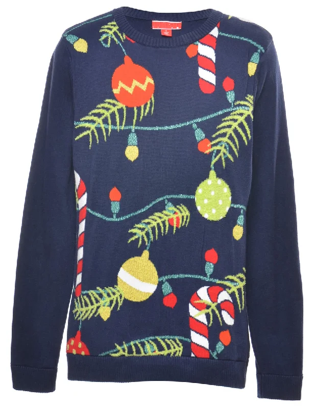 Navy Christmas Jumper - S Country