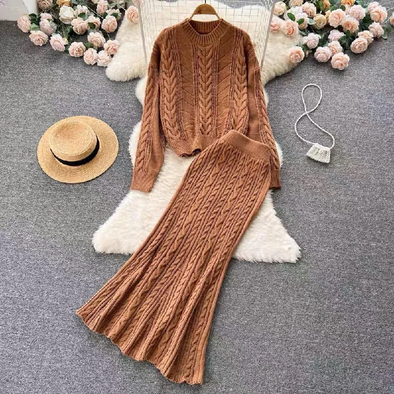 Salma Knitted Woolen Coord Set Preppy Women's College