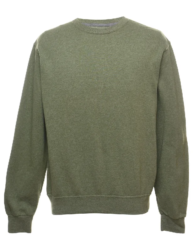 Olive Green Plain Sweatshirt - M Dynamic Women's High - energy