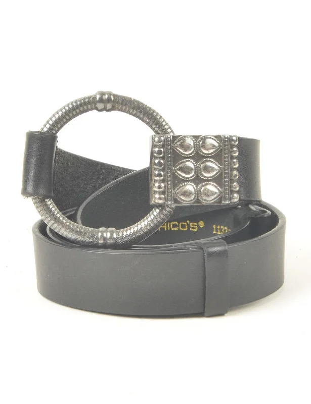 Black Fashion Belt - M Geometric