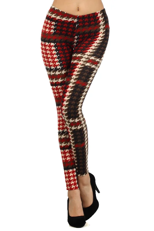Autumn Printed Houndstooth Leggings Dynamic Women's Moto