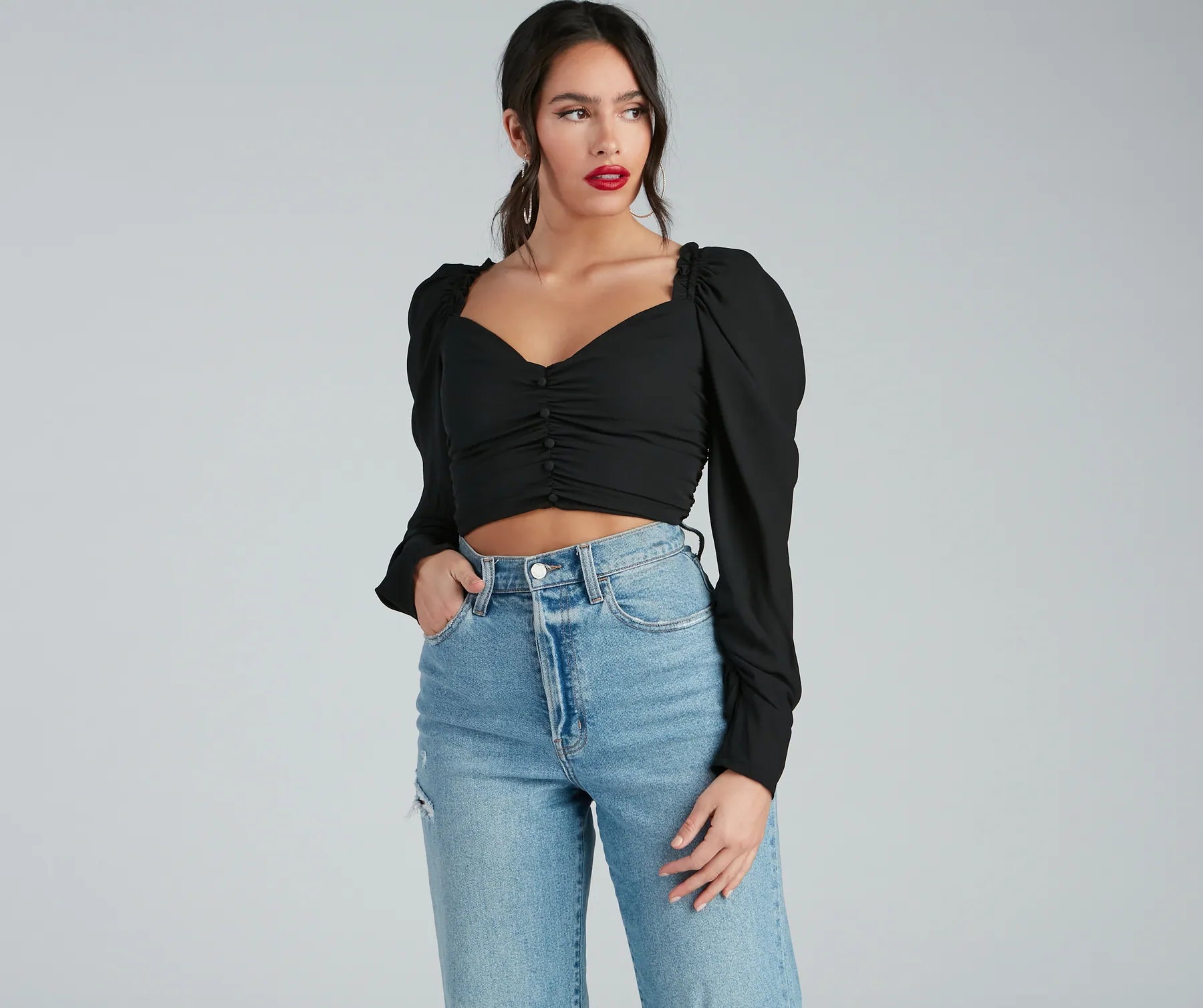 Chance For Romance Chiffon Puff Sleeve Top purpose
