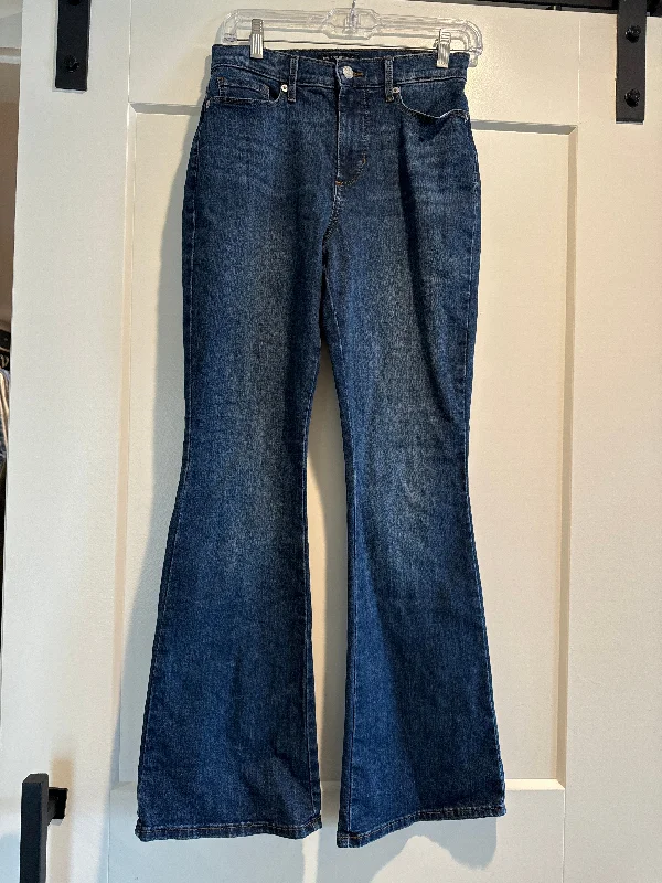 Jeans Flared By Banana Republic In Blue Denim, Size: 0 Adventure