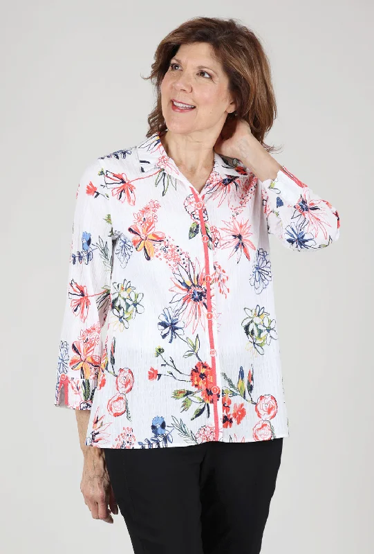 Shaped Button Shirt, Melon Hip Women's Urban