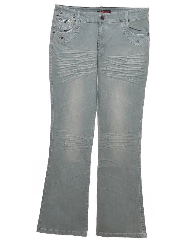 Grey Flared Jeans - W33 L32 Confident Women's Power