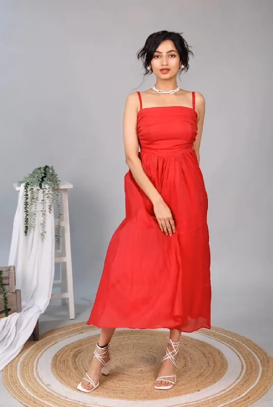 Zeus Hot Pink Maxi Dress Feminine Women's Soft 
