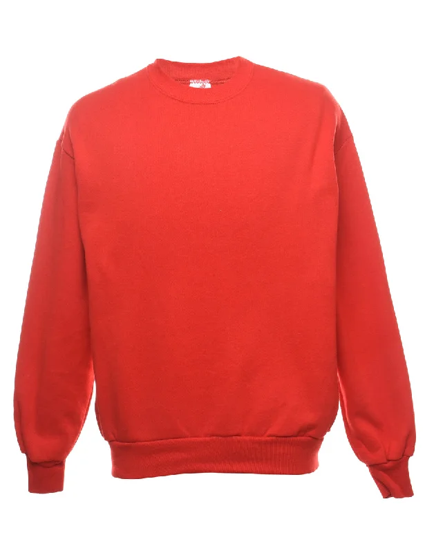 Plain Red Classic Sweatshirt - L Confident Women's High - fashion
