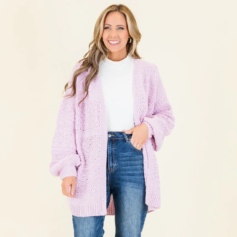 Keepin' Cozy Cardigan, Lavender Confident Women's Power
