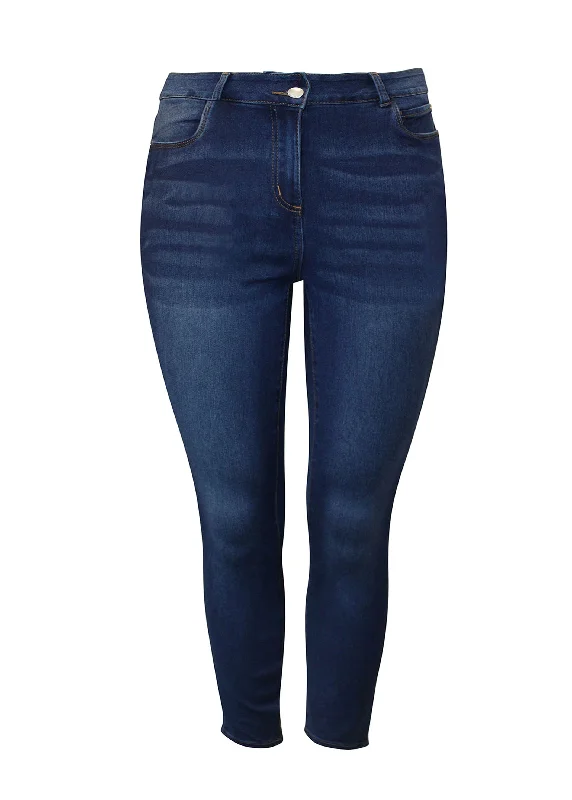 Women's Washed Jeans,Blue Hip Women's Retro