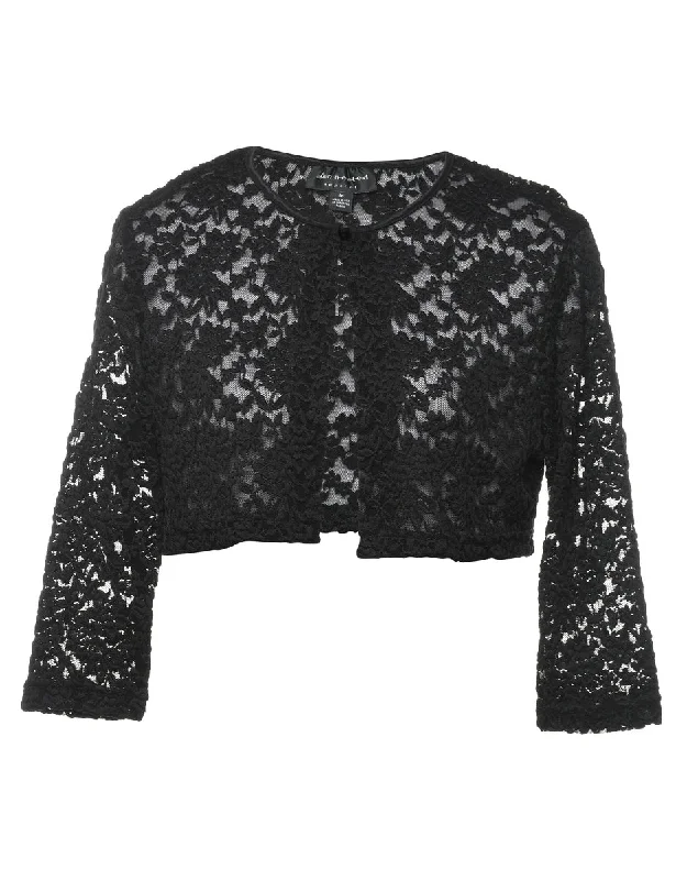 Floral Lace Cropped Jacket - M Confident Women's Power