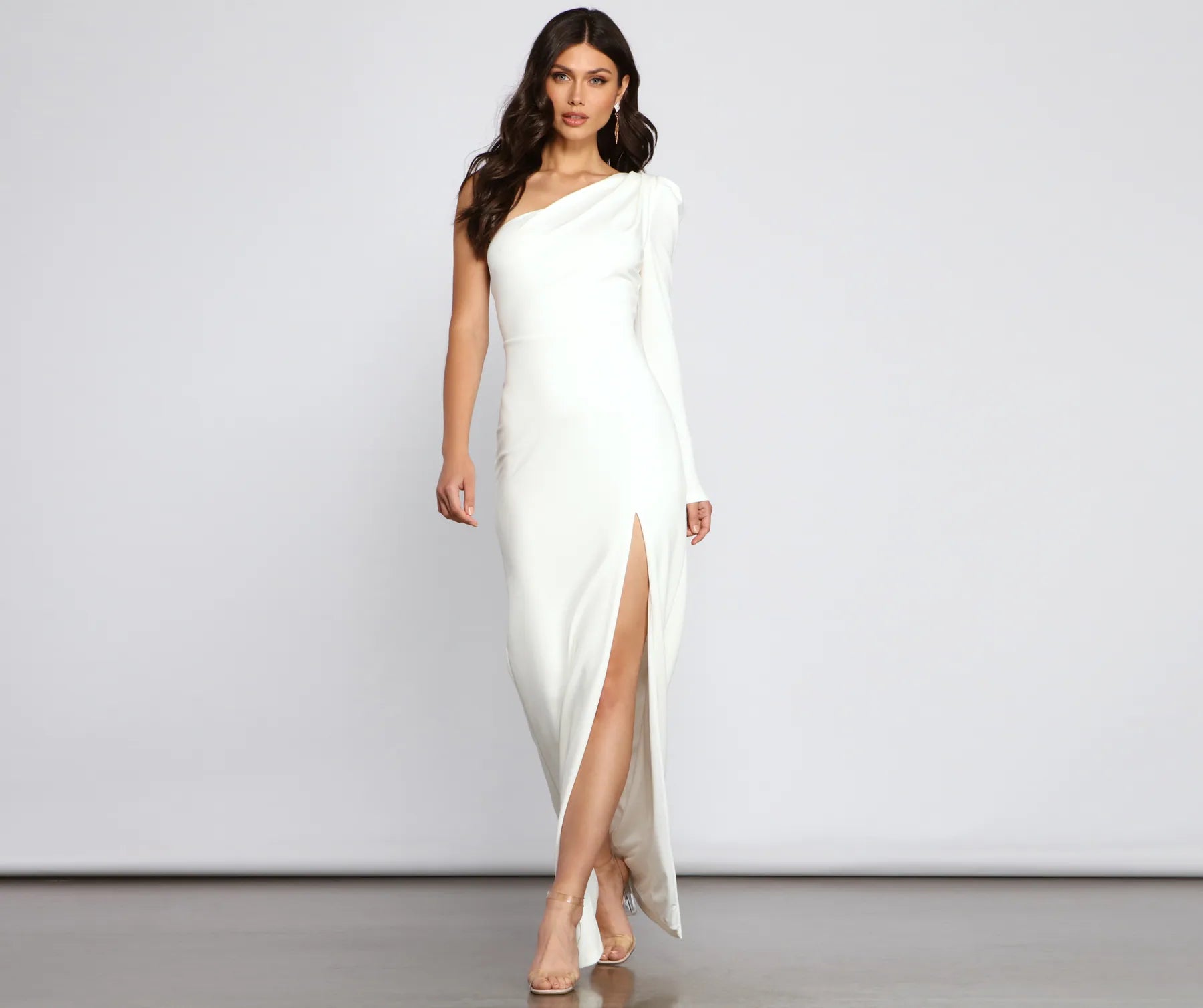 Kimberly One-Shoulder Formal Dress Cozy Women's Winter