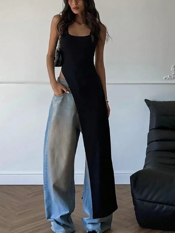 Elegant Edge Slant Long Top Modern Women's 