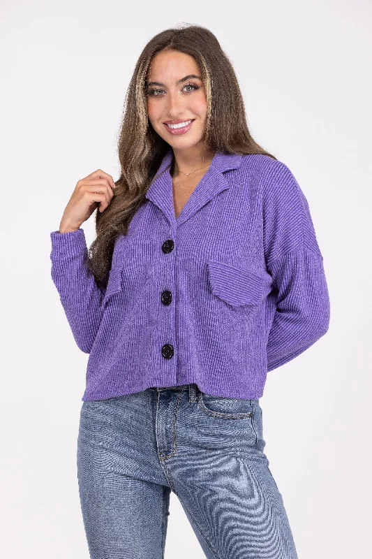 Better Now Women's Ribbed Cropped Shacket * Final Sale* Bohemian Women's Free