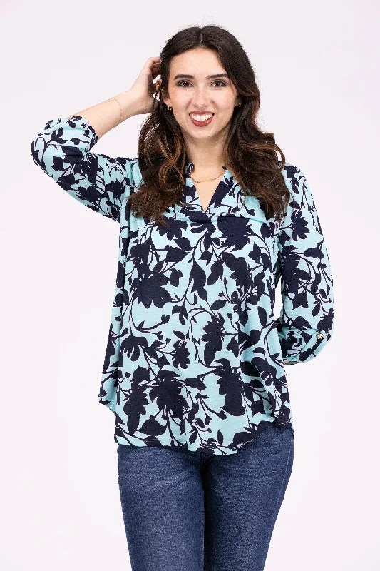 Mint/Navy Floral