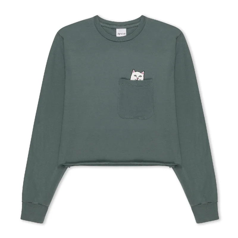 Lord Nermal Cropped Pocket Long Sleeve (Charcoal) Vintage Women's 1970S 