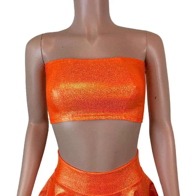Tube Top Bandeau - Orange Sparkle Laid - back Women's Vibe