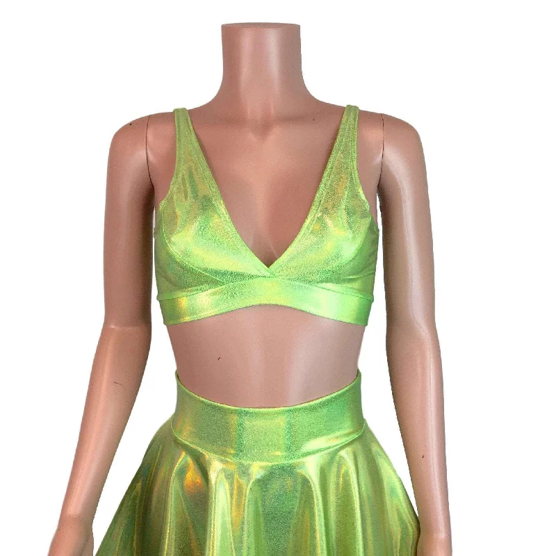 Lime Green Holographic Bralette purpose