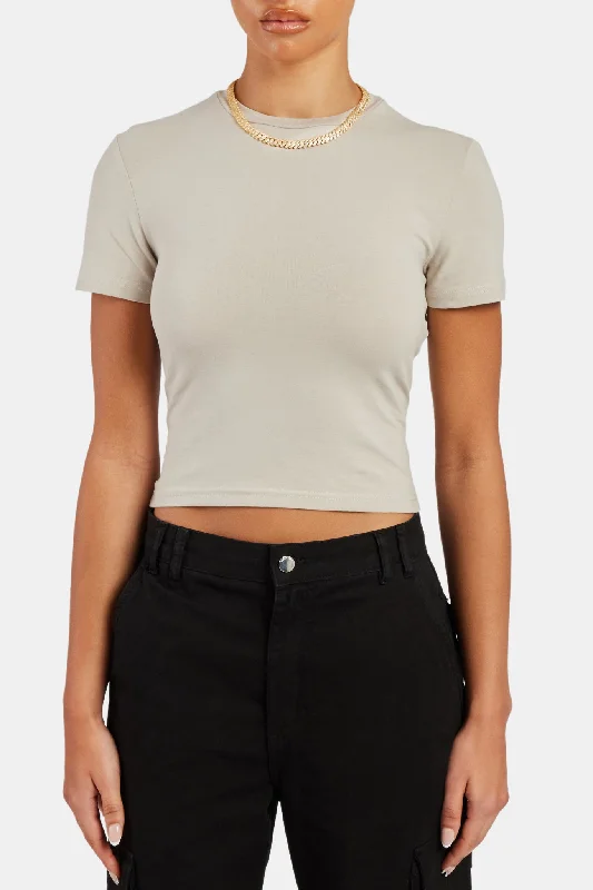 Short Sleeve Top - Stone Sophisticated Women's Tailored