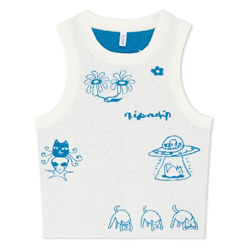 Blonded Reversible Knit Tank Top (Off White) Sophisticated Women's 
