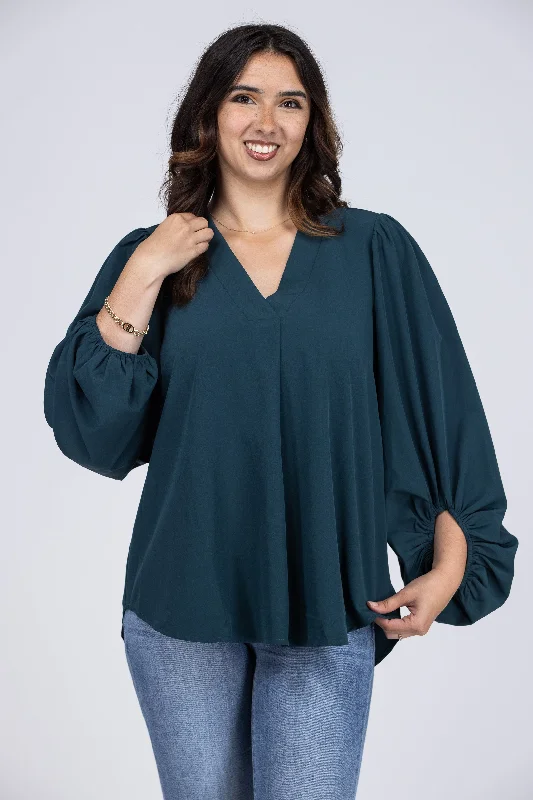 Meeting For Business Women's V-Neck Balloon Sleeve Top * Final Sale* Stylish Women's Tropical 