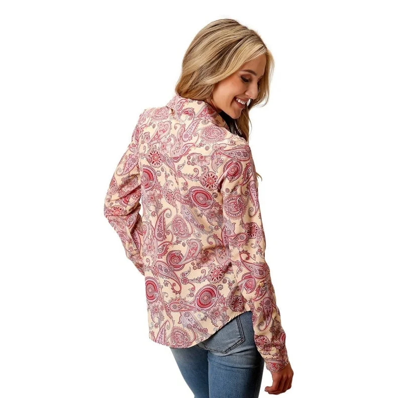 Roper Western Shirt Womens L/S Paisley Yellow 03-050-0590-3020 YE Business