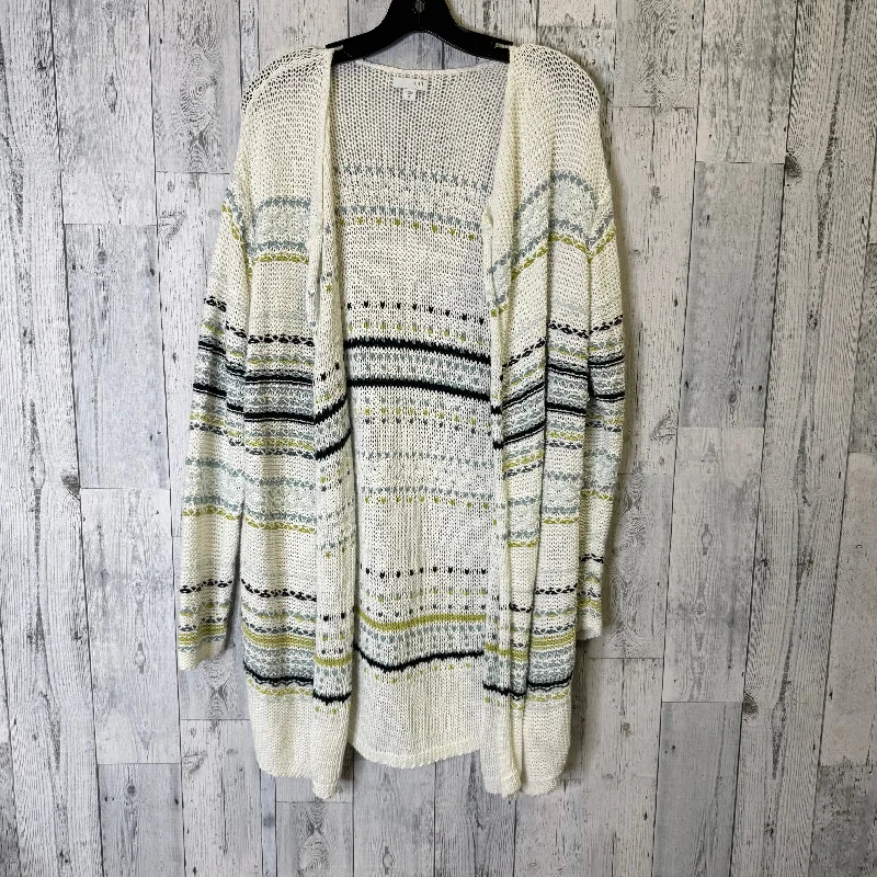 Sweater Cardigan By J. Jill In White, Size: M Bold Women's Animal Print