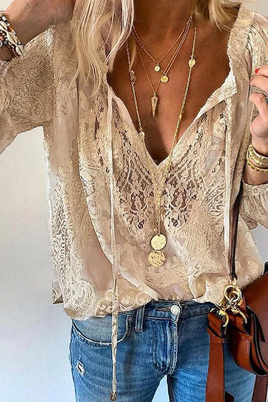 Fashion Elegant Solid Patchwork V Neck Blouses(4 Colors) Sophisticated Women's Tailored