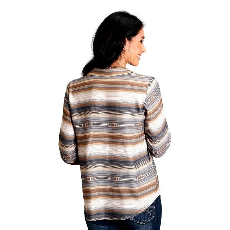 Stetson Western Shirt Womens L/S Serape Brown 11-050-0590-7059 BR Earthy Women's Hemp - based